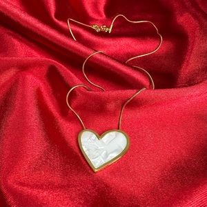White Marble Heart Necklace
